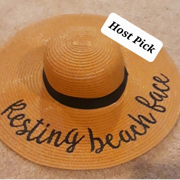Accessories - NWOT Resting Beach Face Floppy Hat